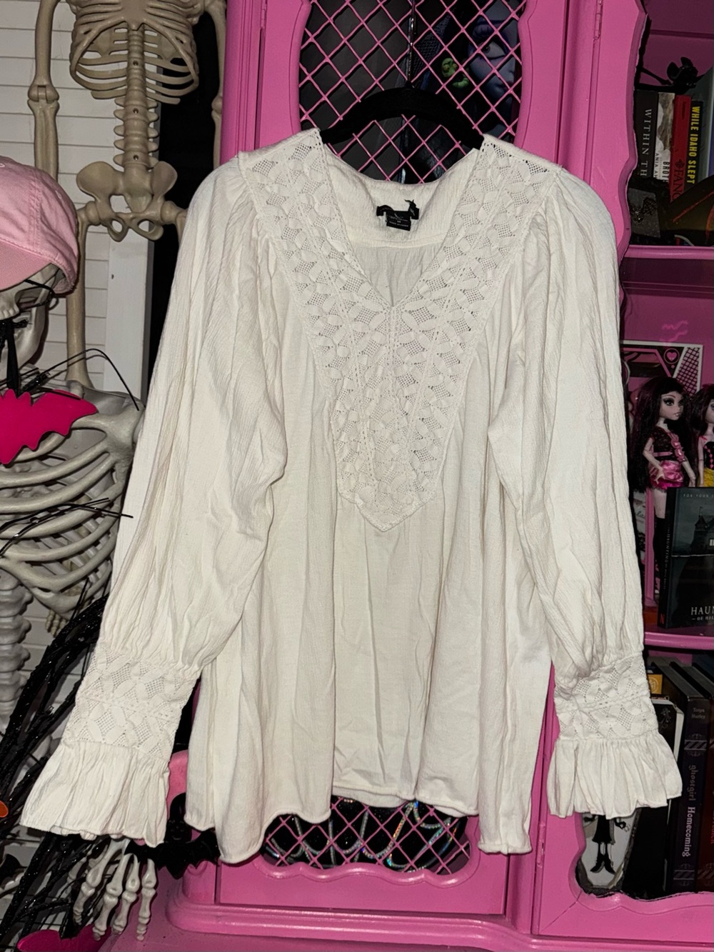VTG Y2K Moda International flare sleeve blouse size medium